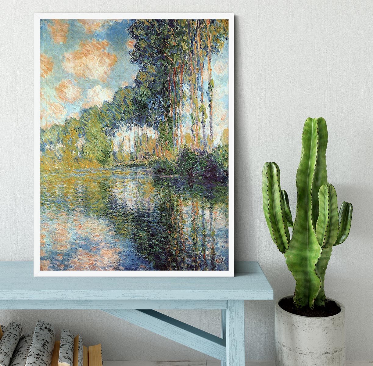 Poplars on the Epte by Monet Framed Print - Canvas Art Rocks -6