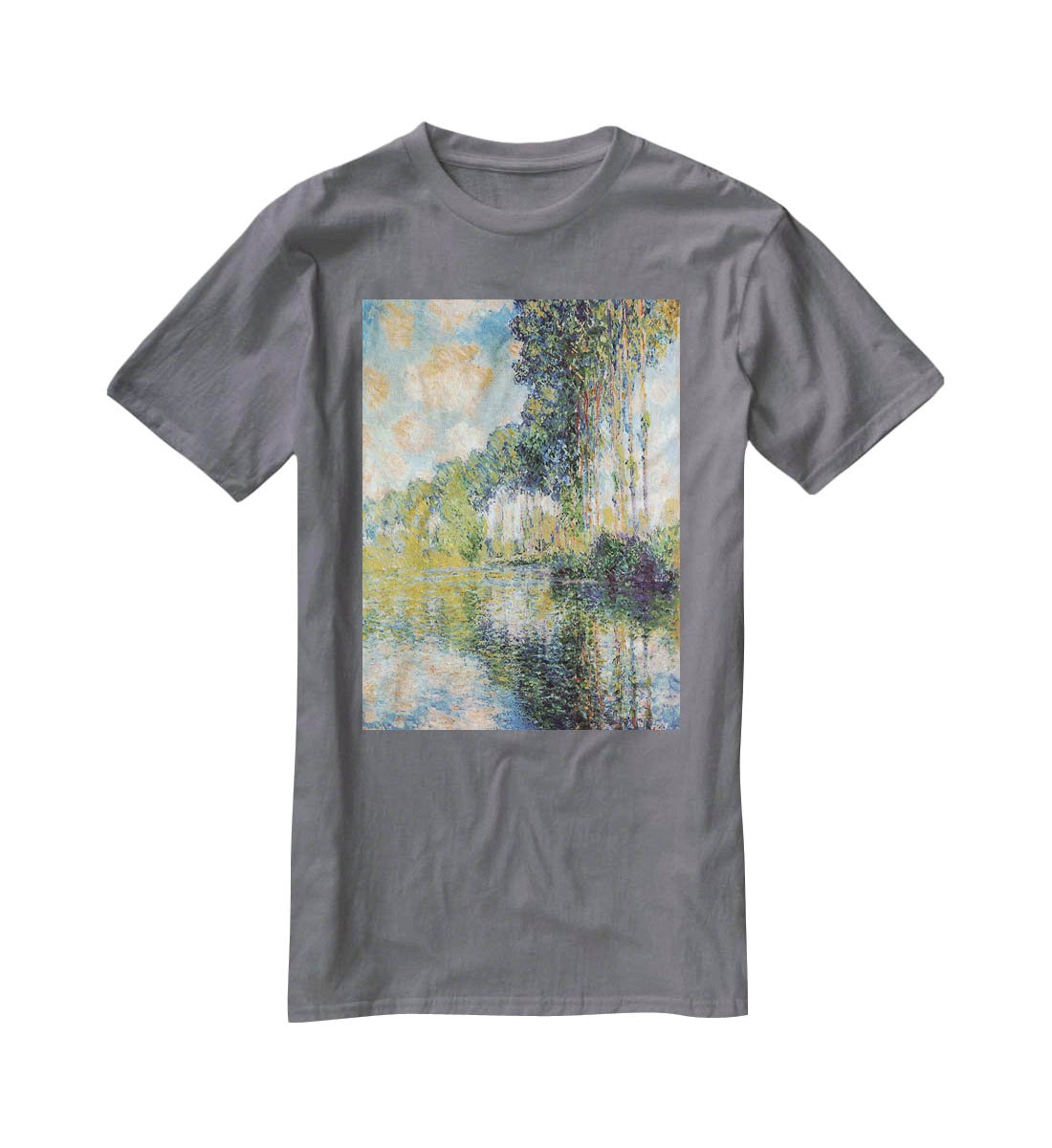 Poplars on the Epte by Monet T-Shirt - Canvas Art Rocks - 3