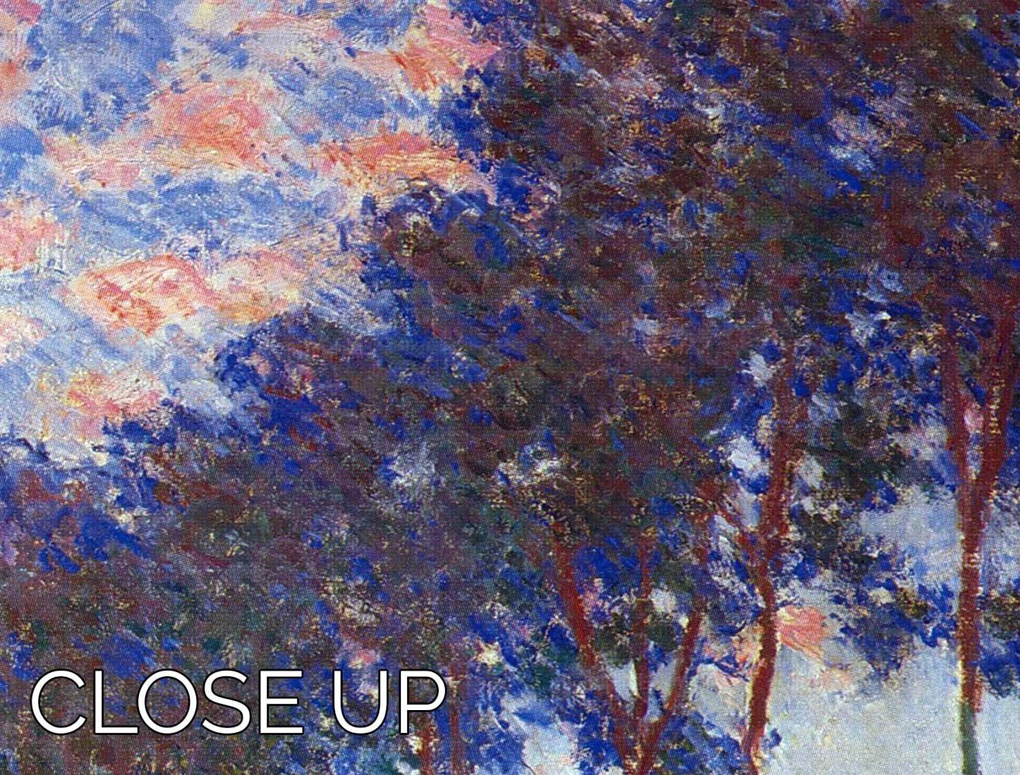 Poplars sunset by Monet 3 Split Panel Canvas Print - Canvas Art Rocks - 3