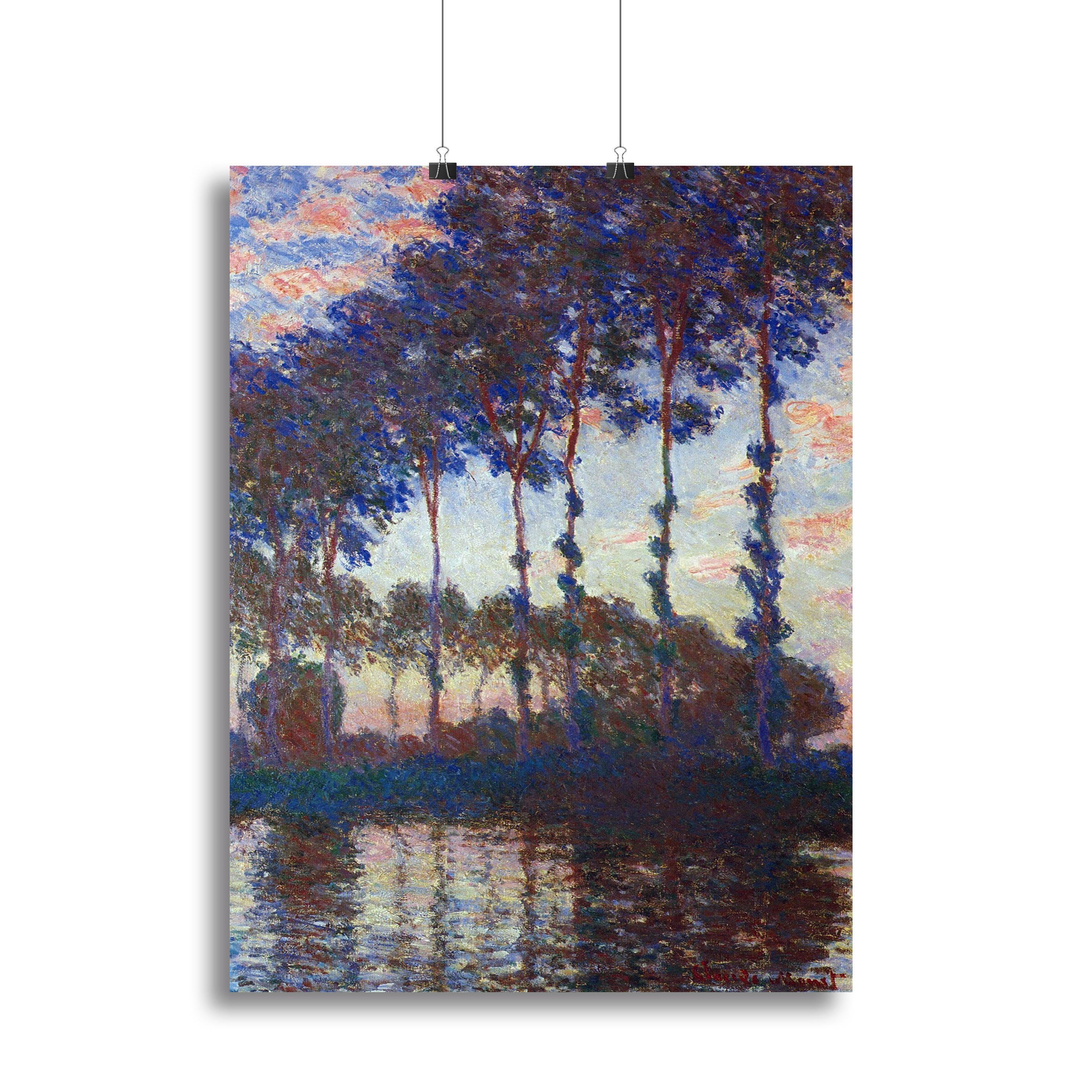 Poplars sunset by Monet Canvas Print or Poster