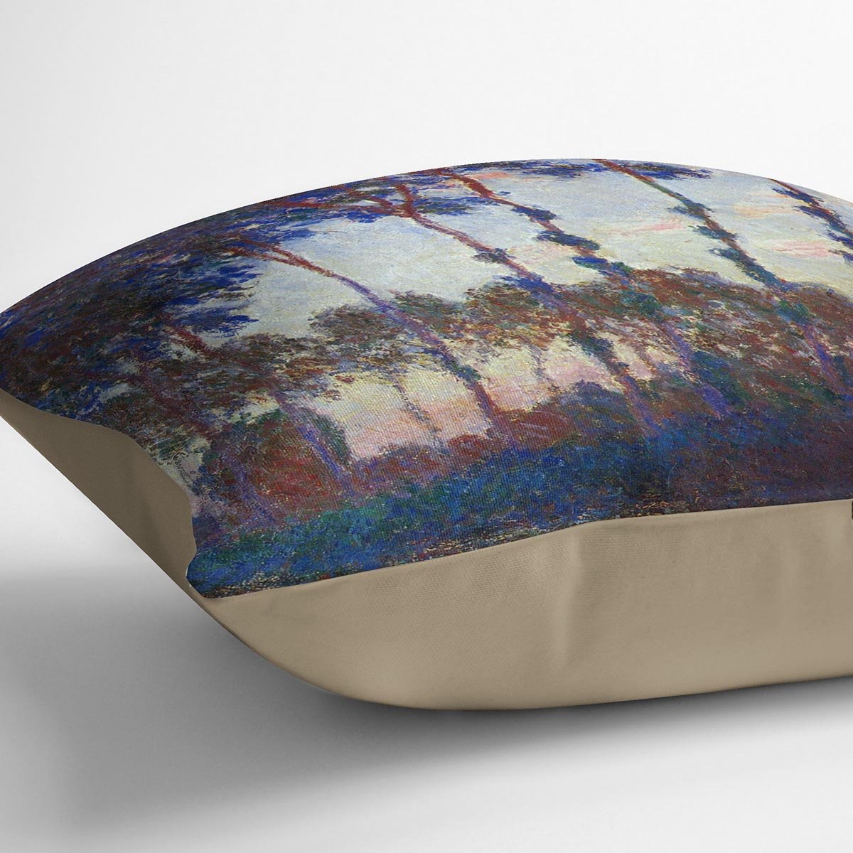 Poplars sunset by Monet Throw Pillow