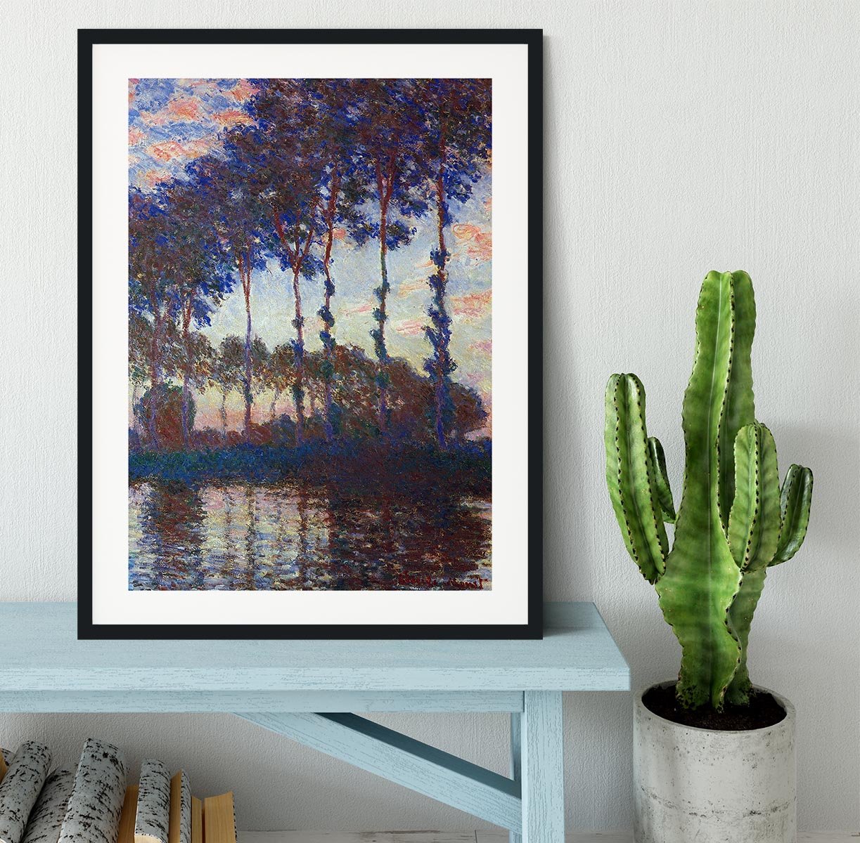 Poplars sunset by Monet Framed Print - Canvas Art Rocks - 1