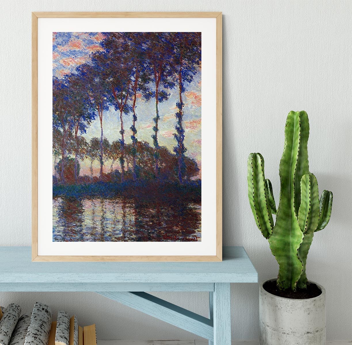 Poplars sunset by Monet Framed Print - Canvas Art Rocks - 3