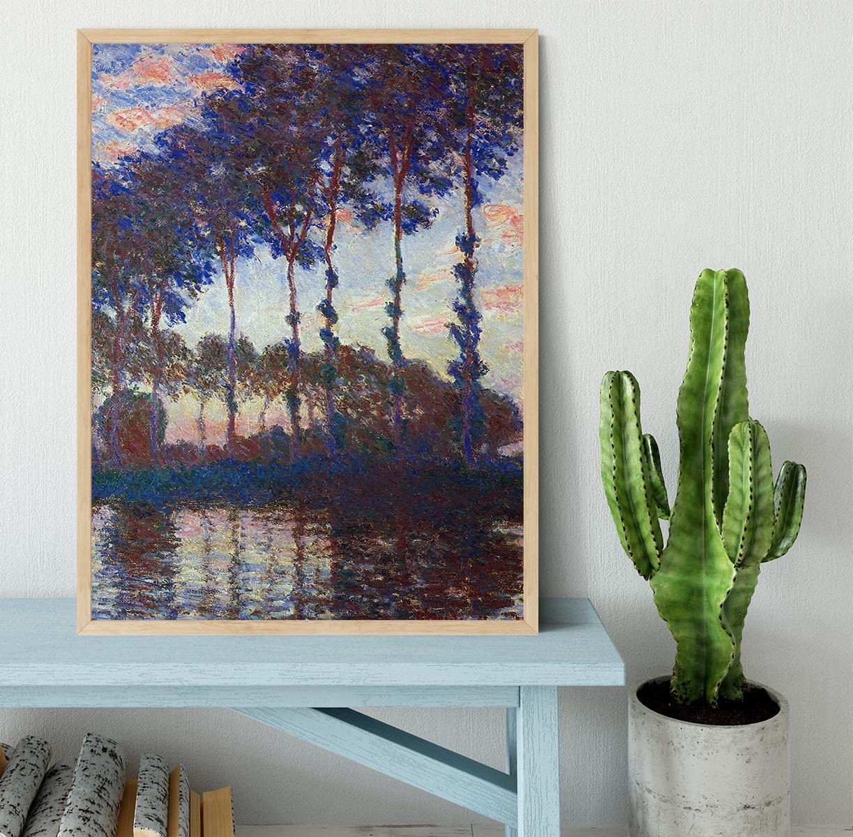 Poplars sunset by Monet Framed Print - Canvas Art Rocks - 4