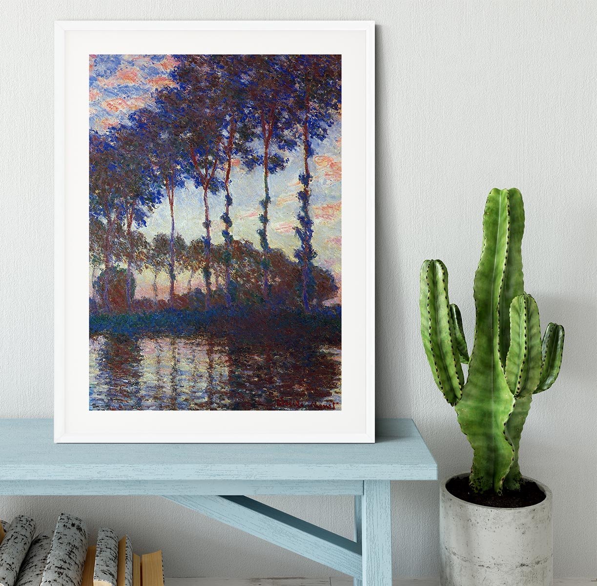 Poplars sunset by Monet Framed Print - Canvas Art Rocks - 5