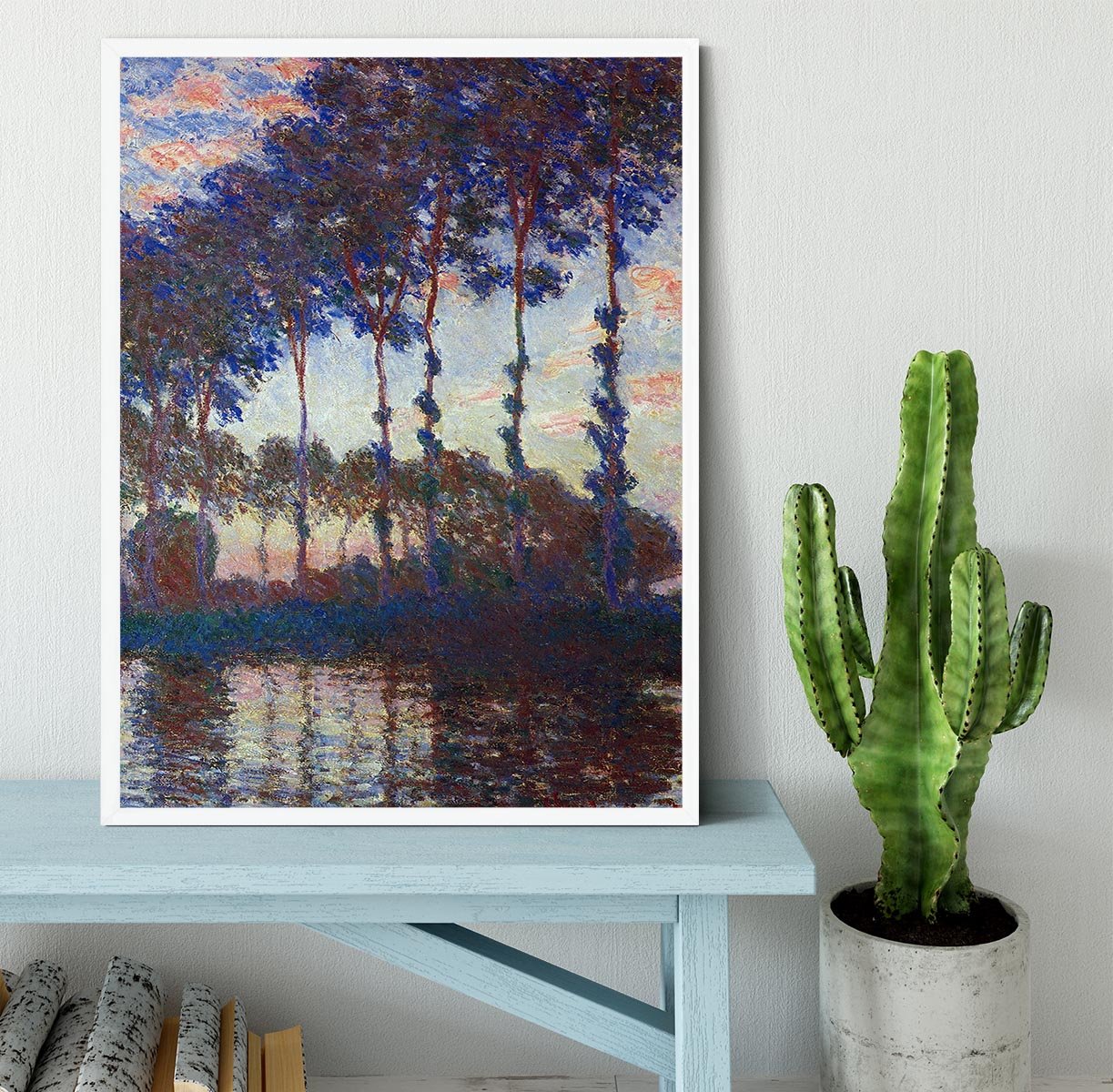 Poplars sunset by Monet Framed Print - Canvas Art Rocks -6