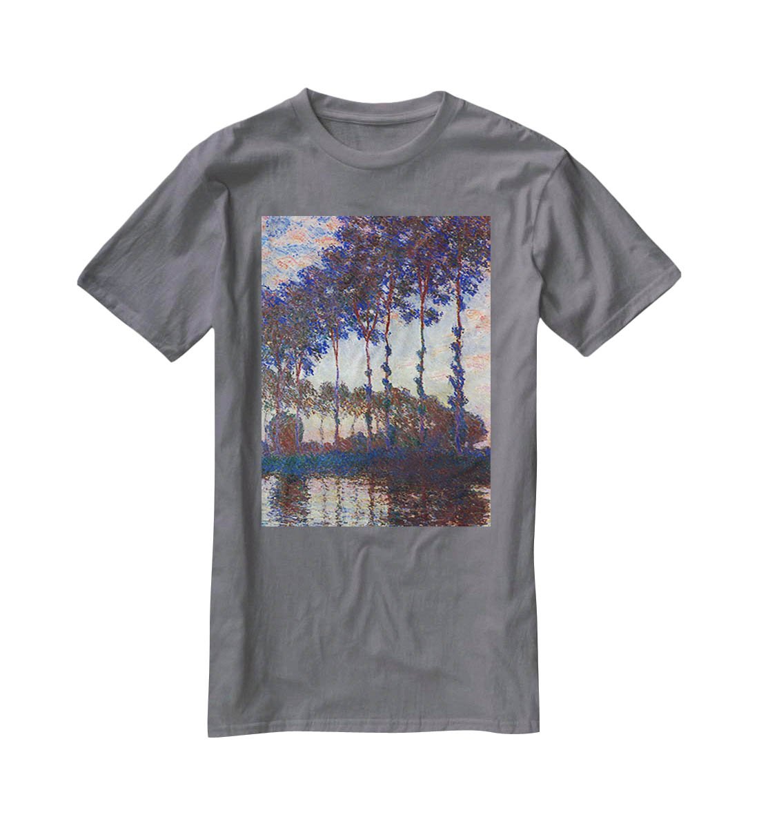 Poplars sunset by Monet T-Shirt - Canvas Art Rocks - 3