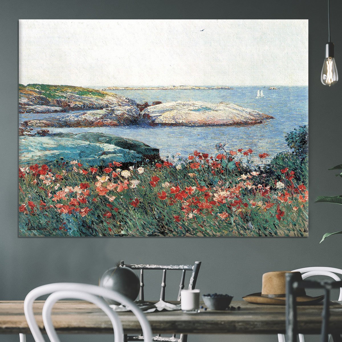 Poppies Isles of Shoals 1 by Hassam Canvas Print or Poster