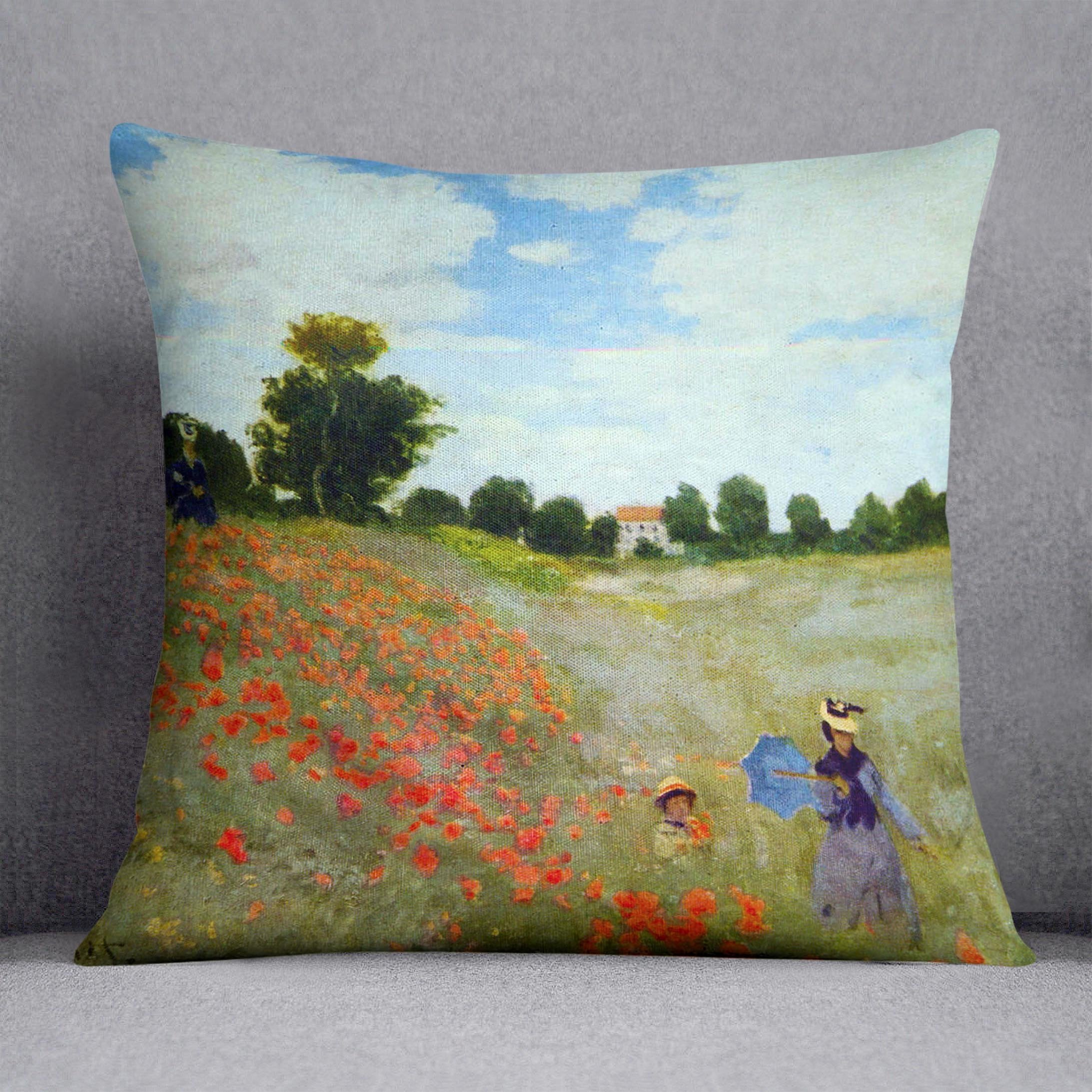 Poppies by Monet Throw Pillow