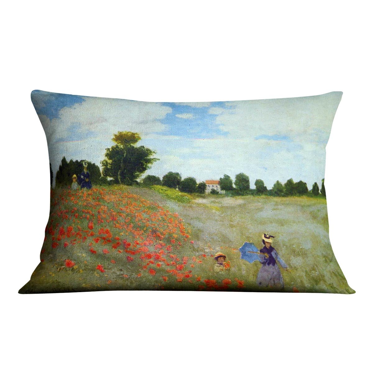 Poppies by Monet Throw Pillow