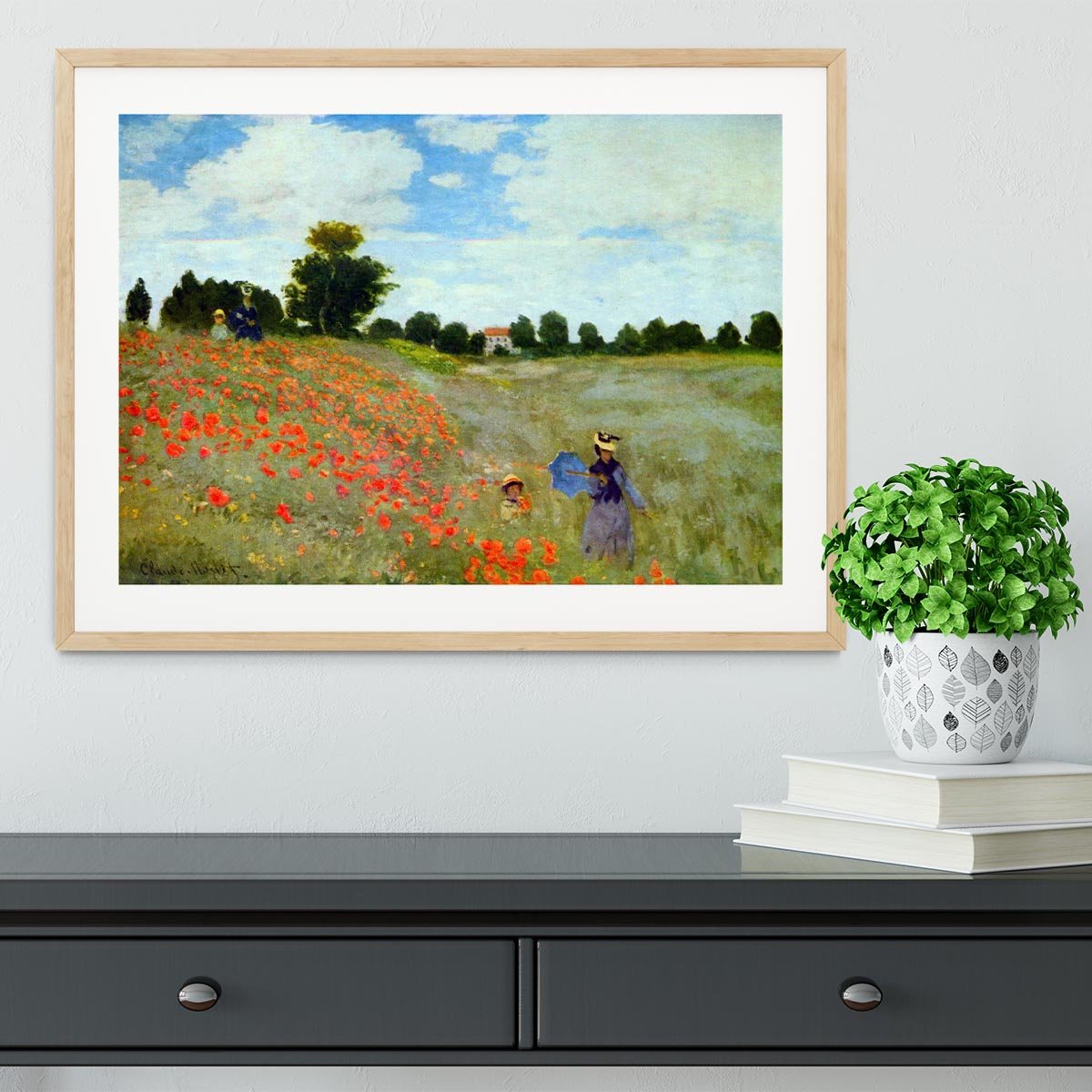 Poppies by Monet Framed Print - Canvas Art Rocks - 3
