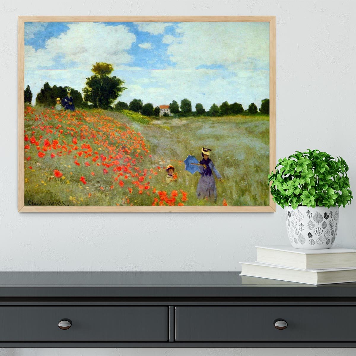 Poppies by Monet Framed Print - Canvas Art Rocks - 4