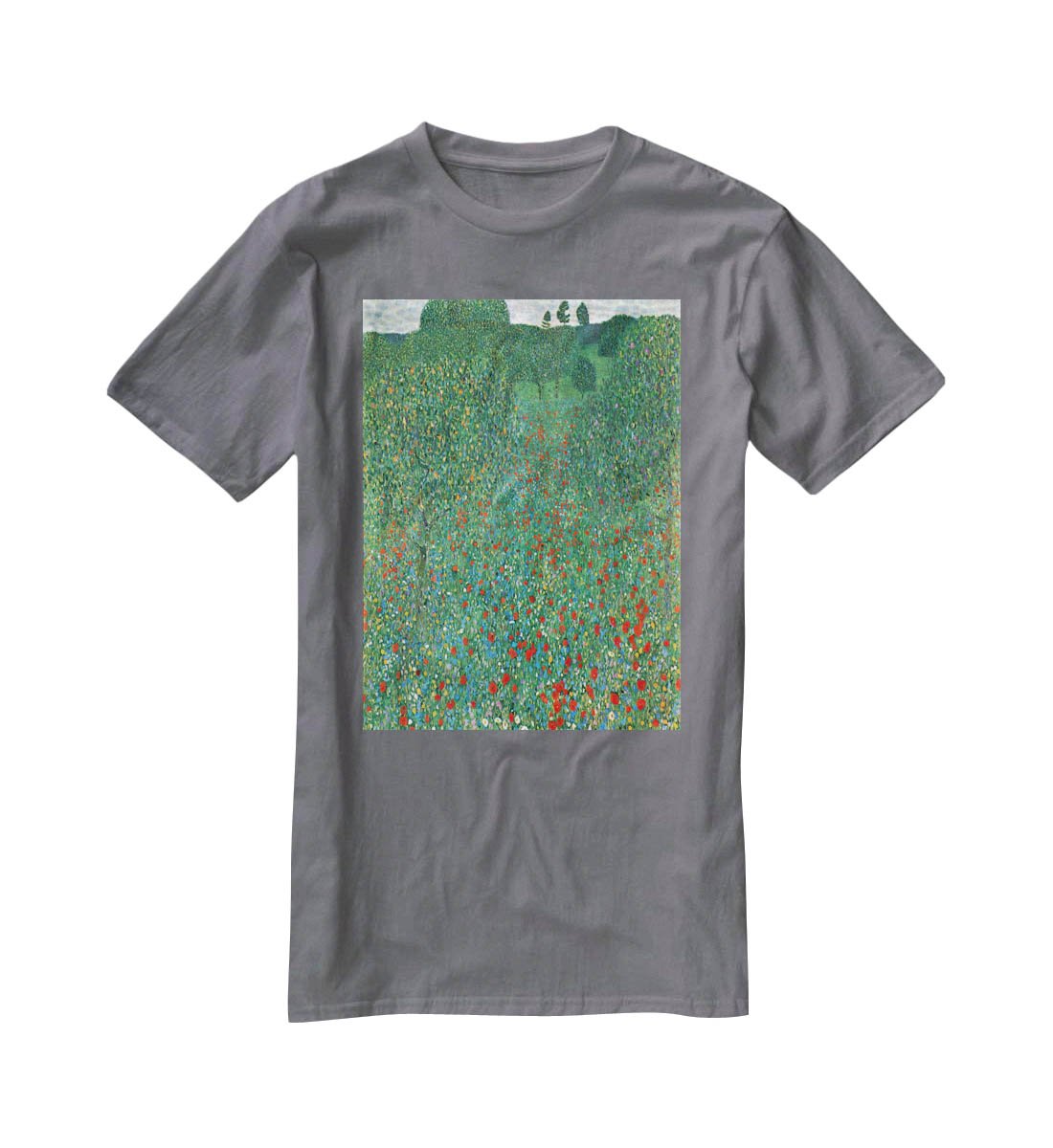Poppy Field by Klimt T-Shirt - Canvas Art Rocks - 3