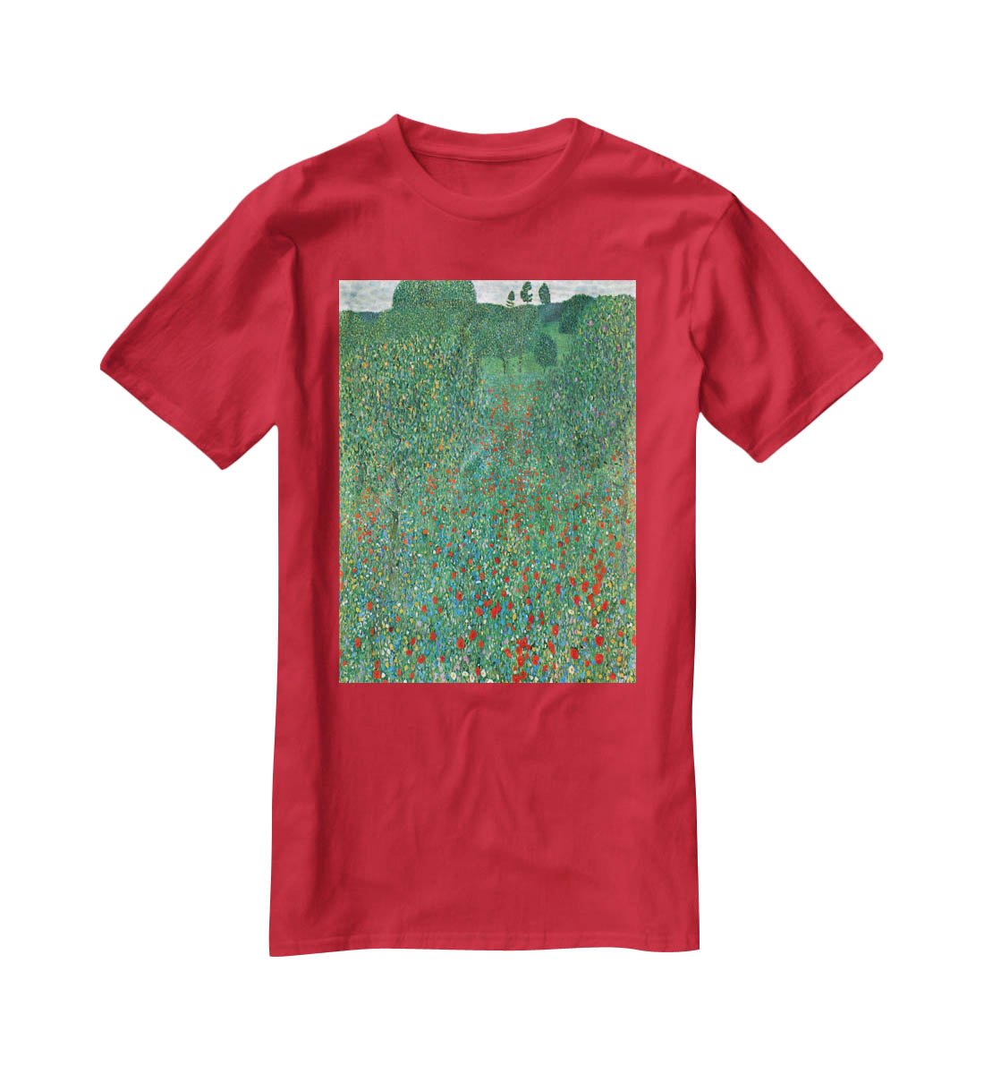 Poppy Field by Klimt T-Shirt - Canvas Art Rocks - 4