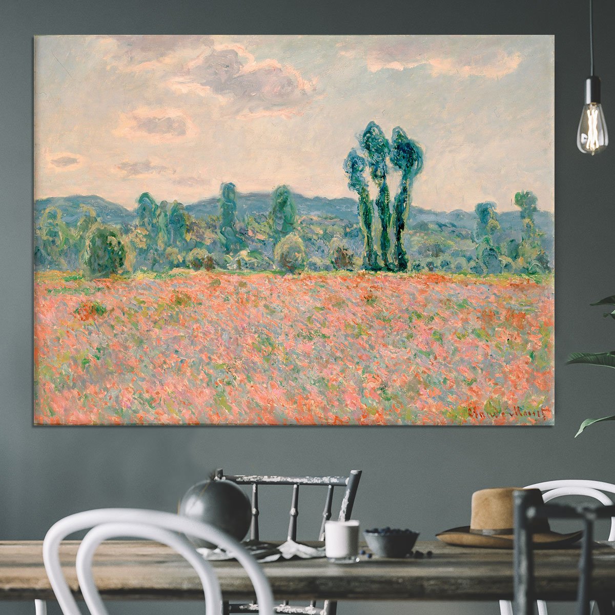 Poppy Field by Monet Canvas Print or Poster