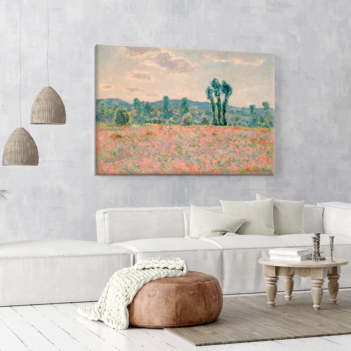 Poppy Field by Monet Canvas Print or Poster