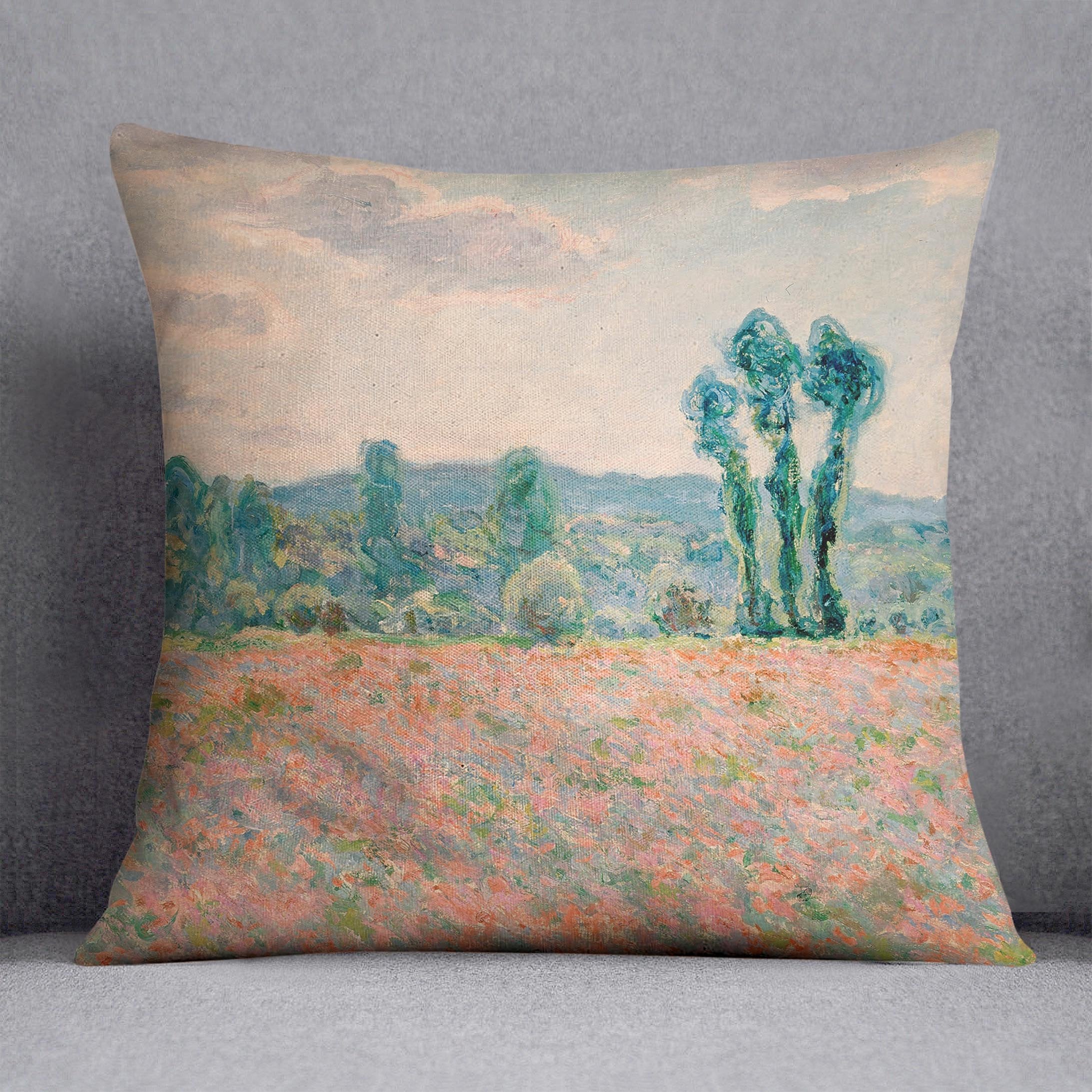 Poppy Field by Monet Throw Pillow