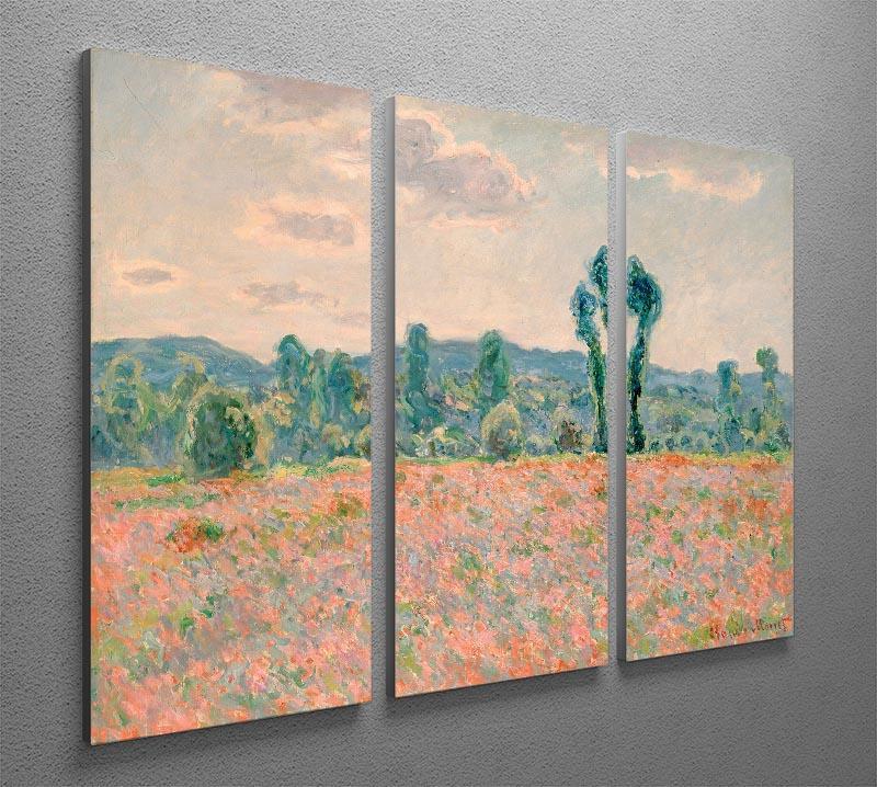 Poppy Field by Monet Split Panel Canvas Print - Canvas Art Rocks - 4