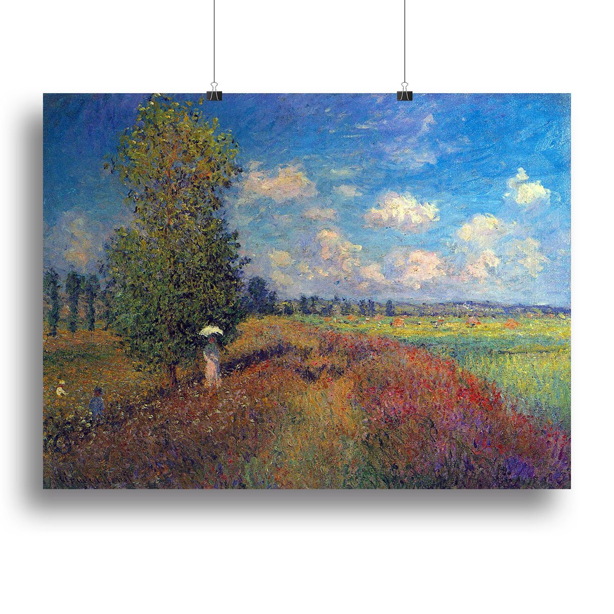 Poppy Field in Summer by Monet Canvas Print or Poster
