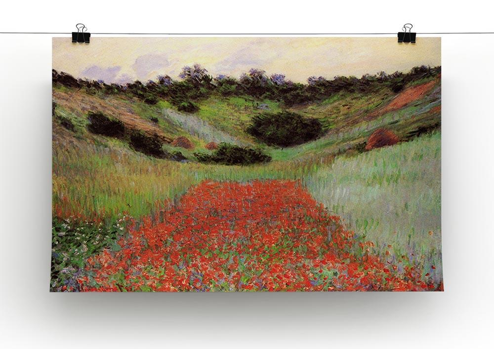 Poppy Field of Flowers in Giverny by Monet Canvas Print & Poster - Canvas Art Rocks - 2