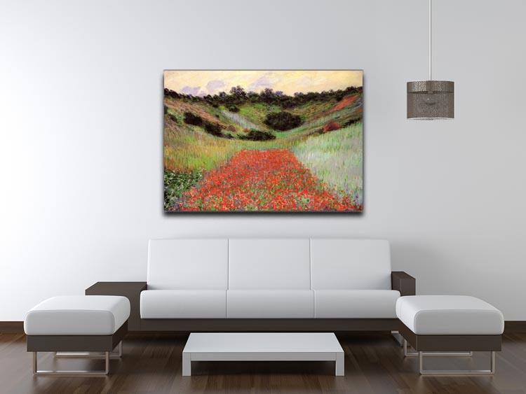 Poppy Field of Flowers in Giverny by Monet Canvas Print & Poster - Canvas Art Rocks - 4