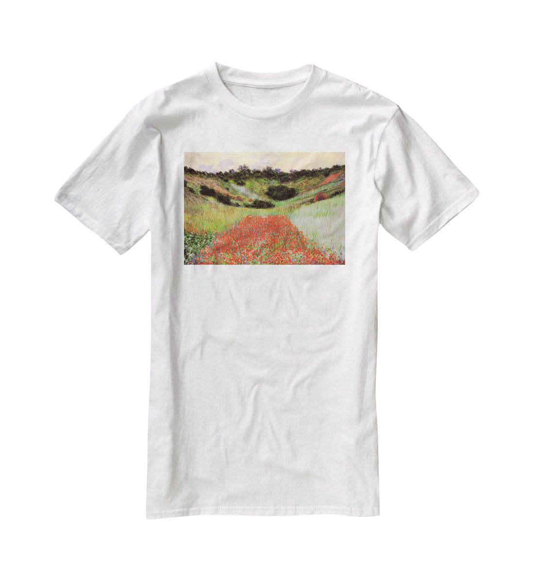 Poppy Field of Flowers in Giverny by Monet T-Shirt - Canvas Art Rocks - 5