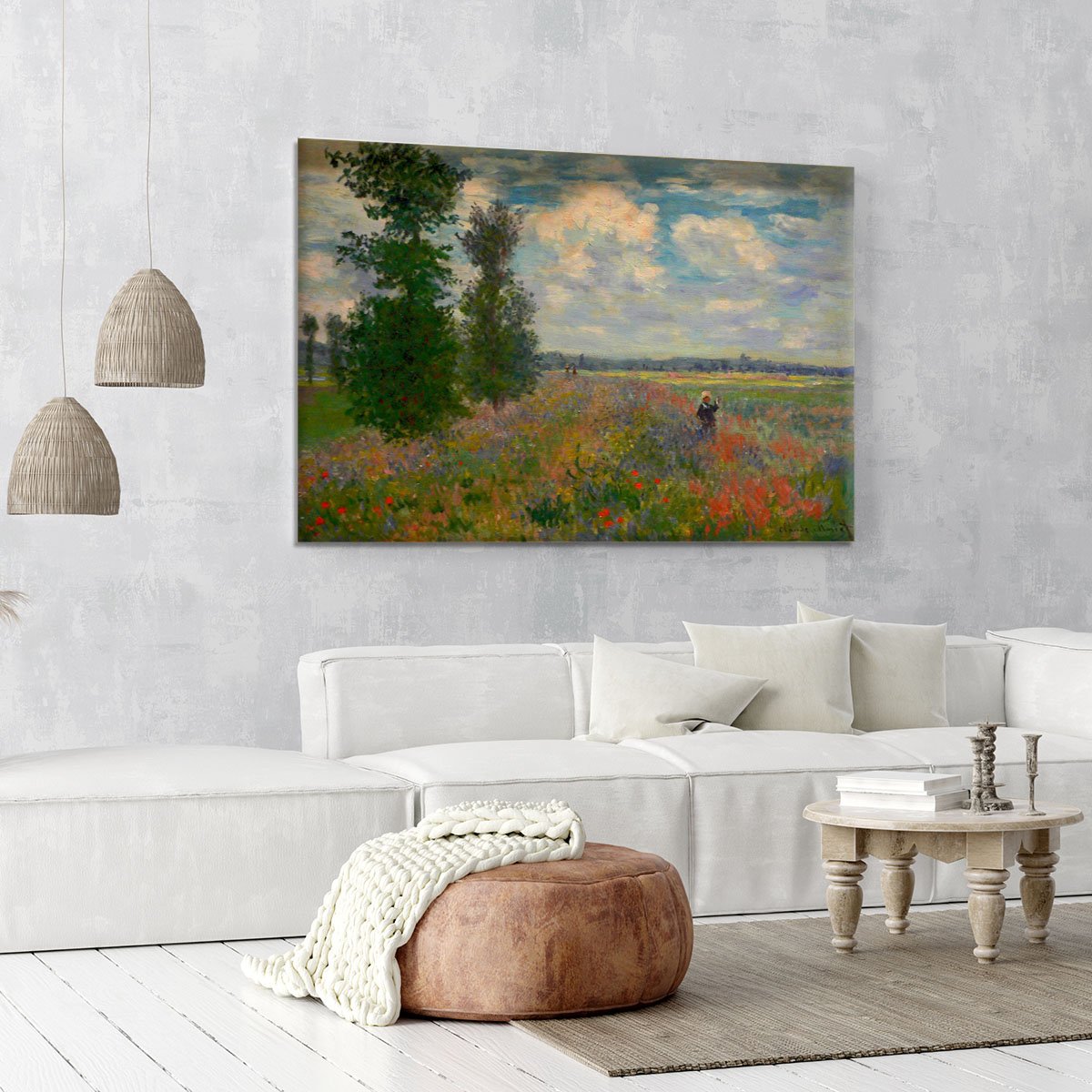 Poppy field Argenteuil by Monet Canvas Print or Poster
