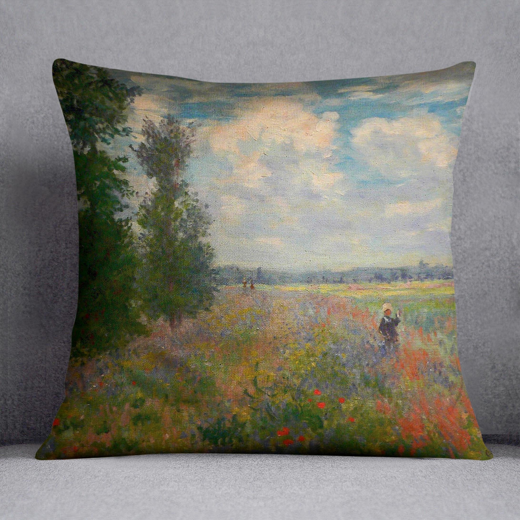 Poppy field Argenteuil by Monet Throw Pillow