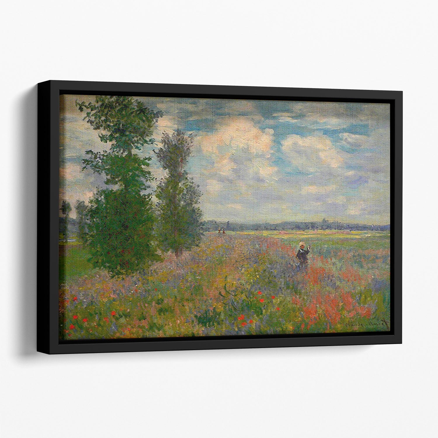 Poppy field Argenteuil by Monet Floating Framed Canvas