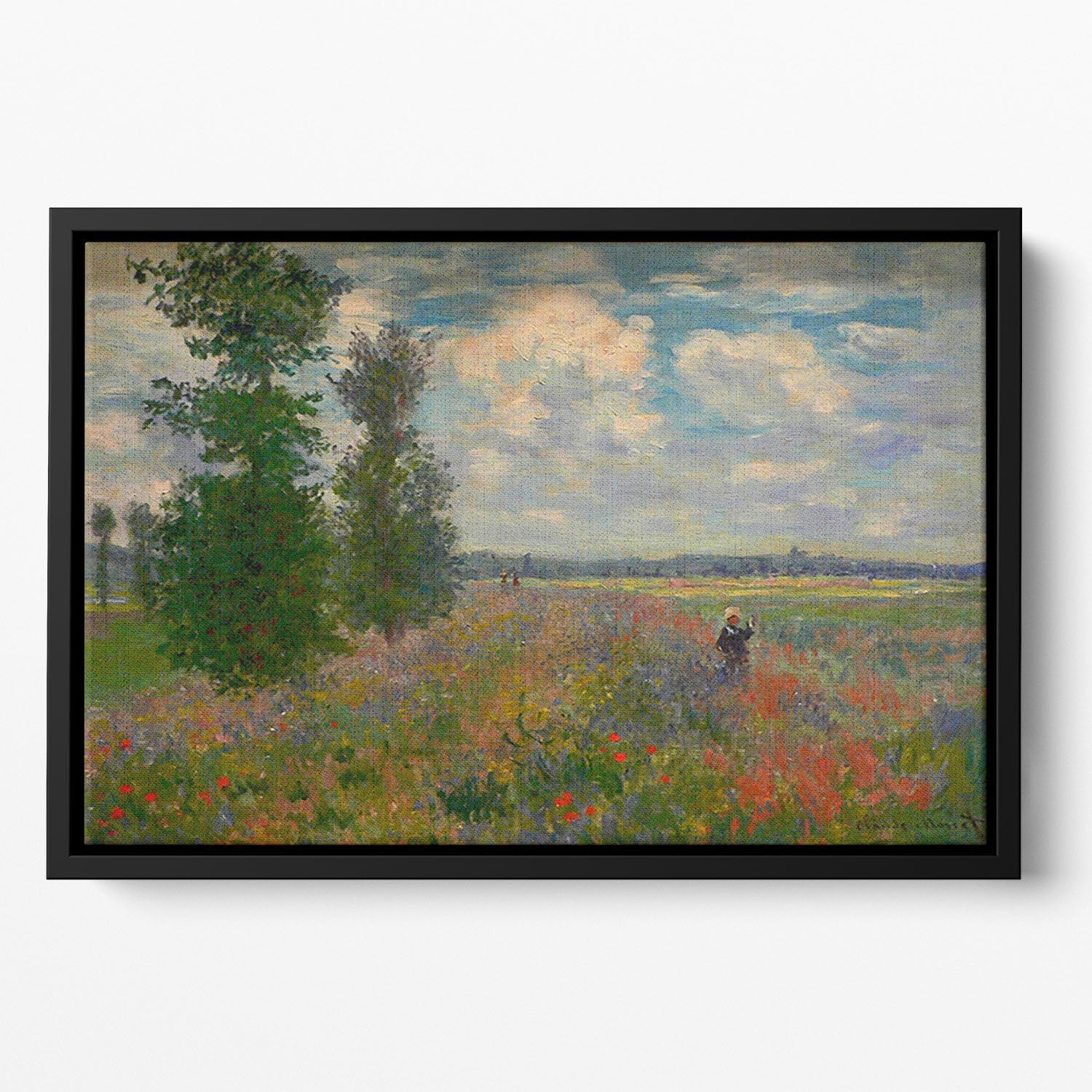 Poppy field Argenteuil by Monet Floating Framed Canvas