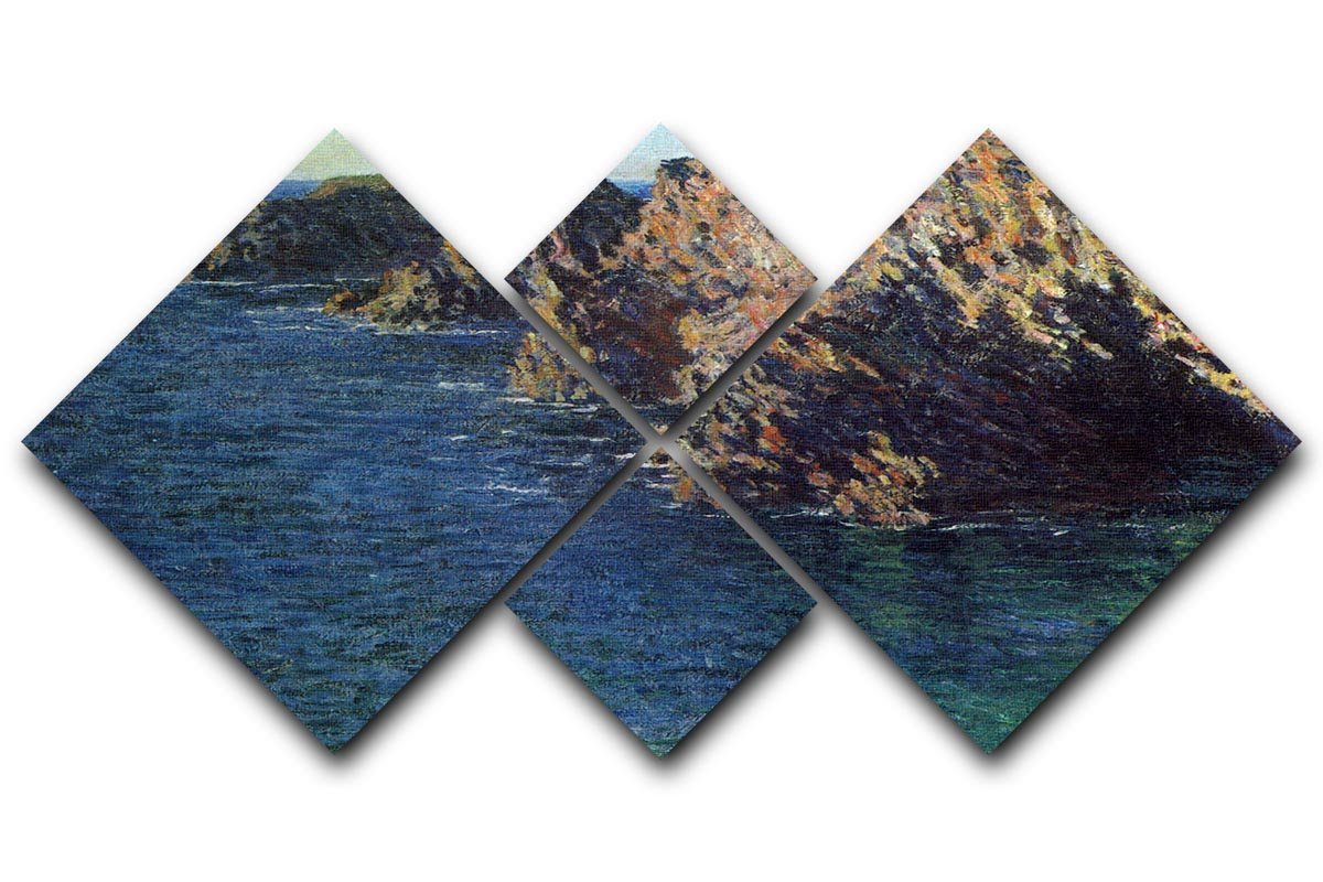 Port Domois by Monet 4 Square Multi Panel Canvas  - Canvas Art Rocks - 1