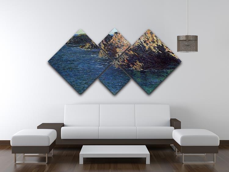 Port Domois by Monet 4 Square Multi Panel Canvas - Canvas Art Rocks - 3