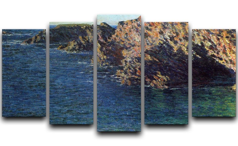 Port Domois by Monet 5 Split Panel Canvas  - Canvas Art Rocks - 1