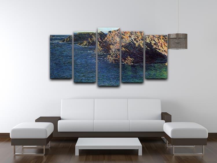 Port Domois by Monet 5 Split Panel Canvas - Canvas Art Rocks - 3