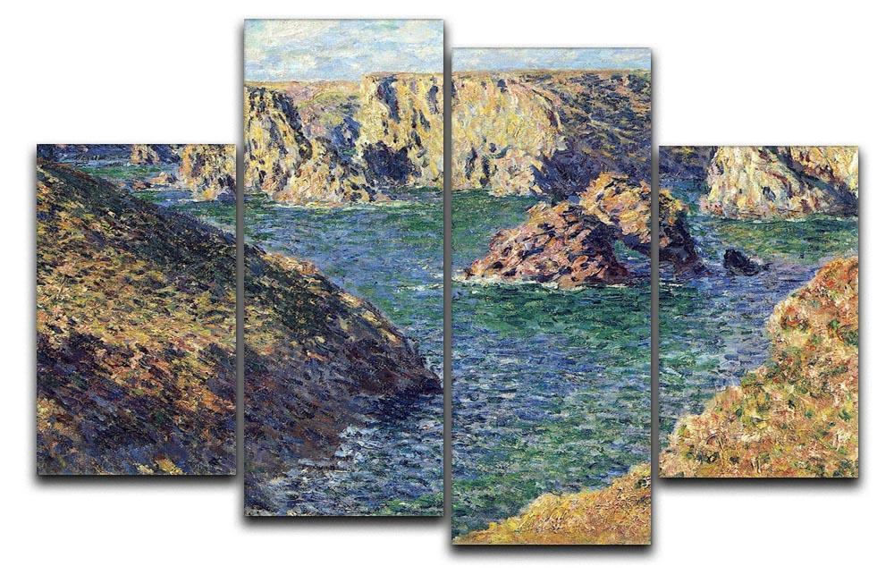 Port Donnant by Monet 4 Split Panel Canvas  - Canvas Art Rocks - 1