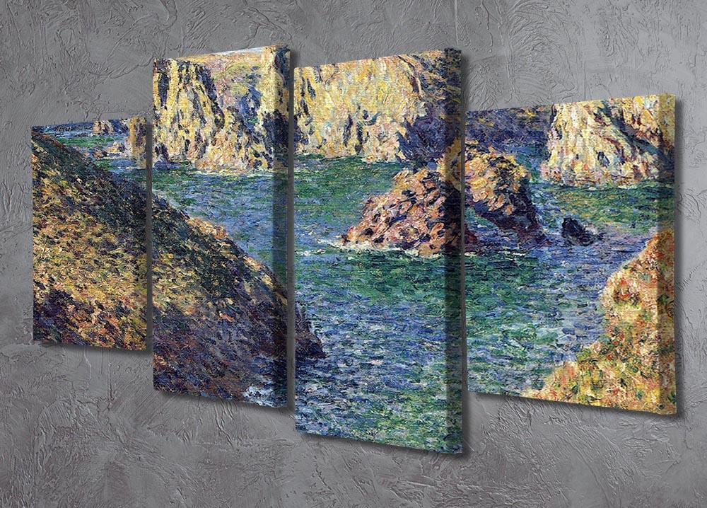 Port Donnant by Monet 4 Split Panel Canvas - Canvas Art Rocks - 2