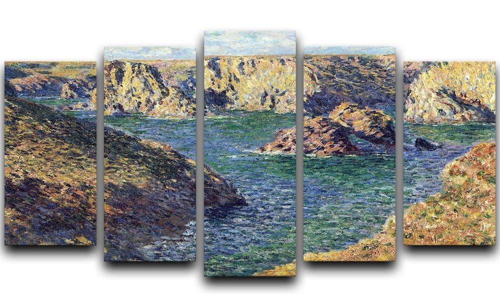 Port Donnant by Monet 5 Split Panel Canvas  - Canvas Art Rocks - 1