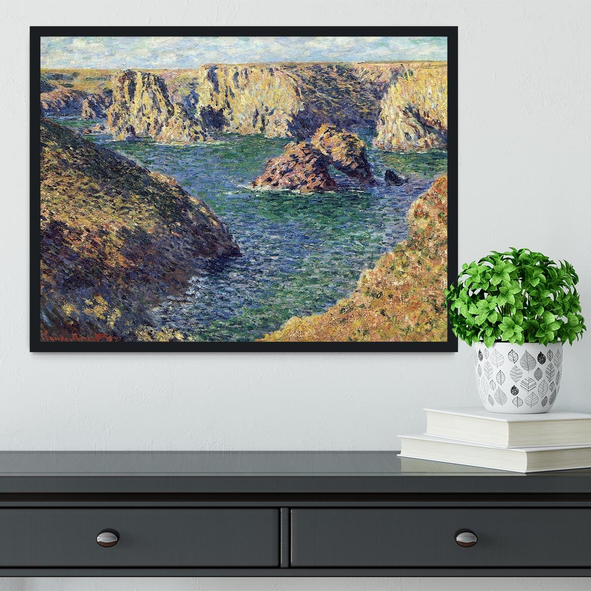 Port Donnant by Monet Framed Print - Canvas Art Rocks - 2
