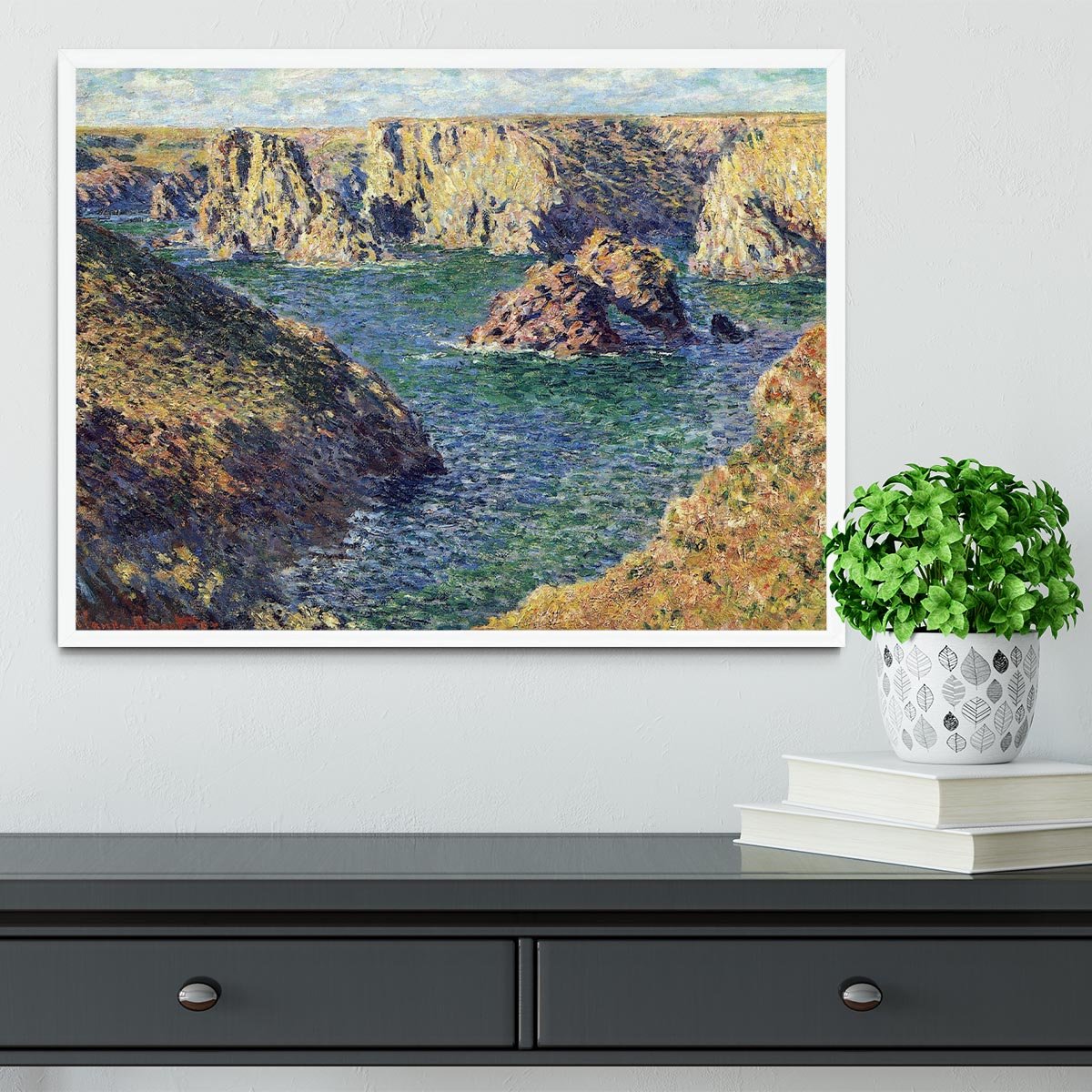 Port Donnant by Monet Framed Print - Canvas Art Rocks -6