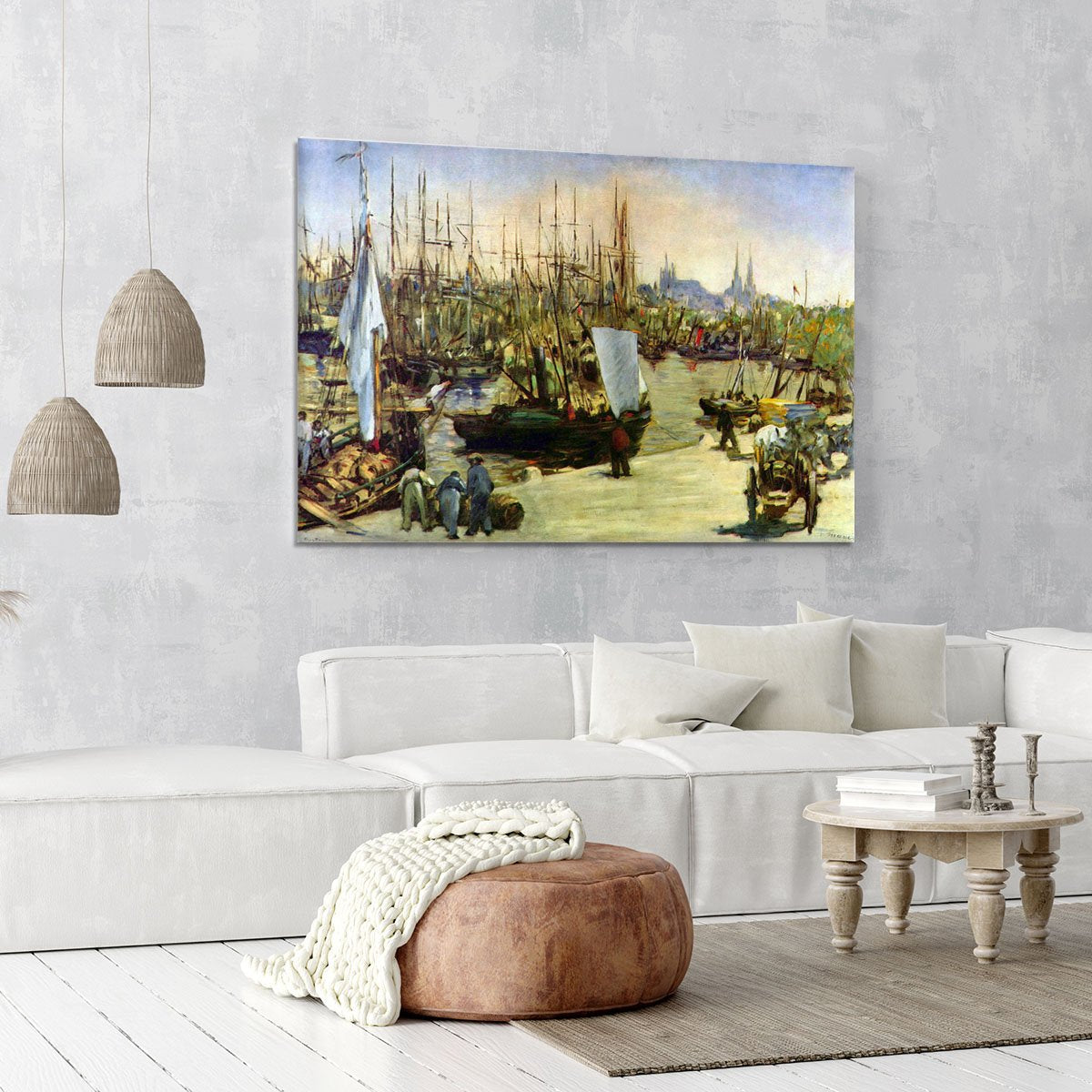 Port of Bordeaux by Manet Canvas Print or Poster