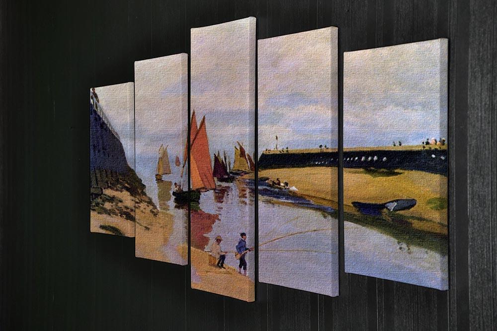 Port of Trouville by Monet 5 Split Panel Canvas - Canvas Art Rocks - 2