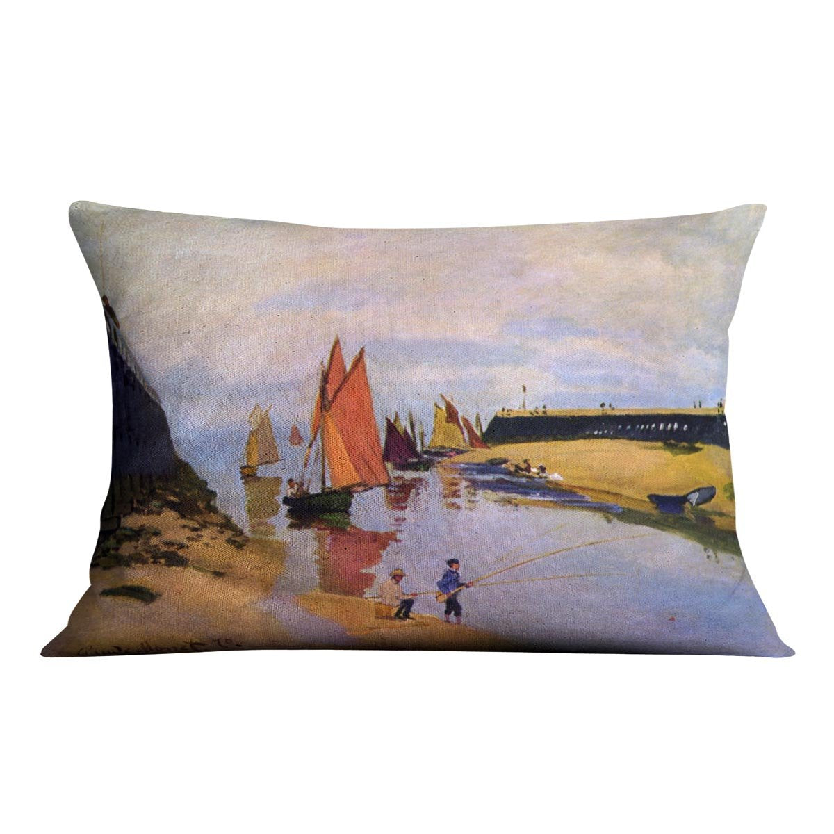 Port of Trouville by Monet Throw Pillow