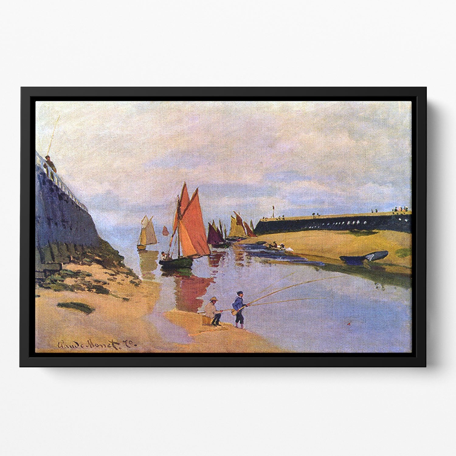 Port of Trouville by Monet Floating Framed Canvas
