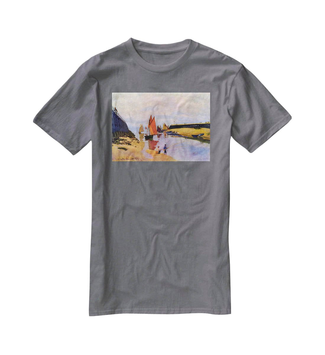 Port of Trouville by Monet T-Shirt - Canvas Art Rocks - 3