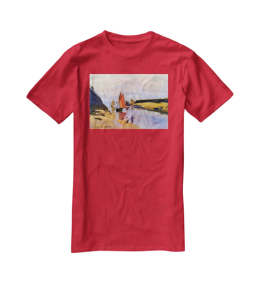 Port of Trouville by Monet T-Shirt - Canvas Art Rocks - 4