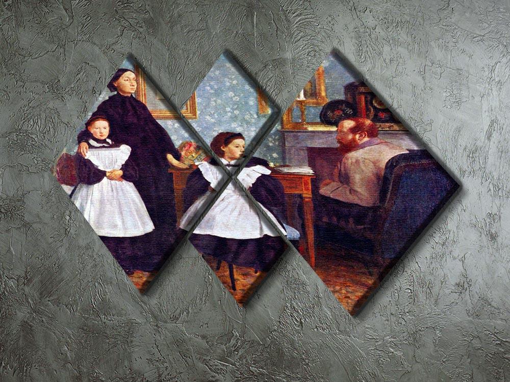 Portait of the Bellelli family by Degas 4 Square Multi Panel Canvas - Canvas Art Rocks - 2