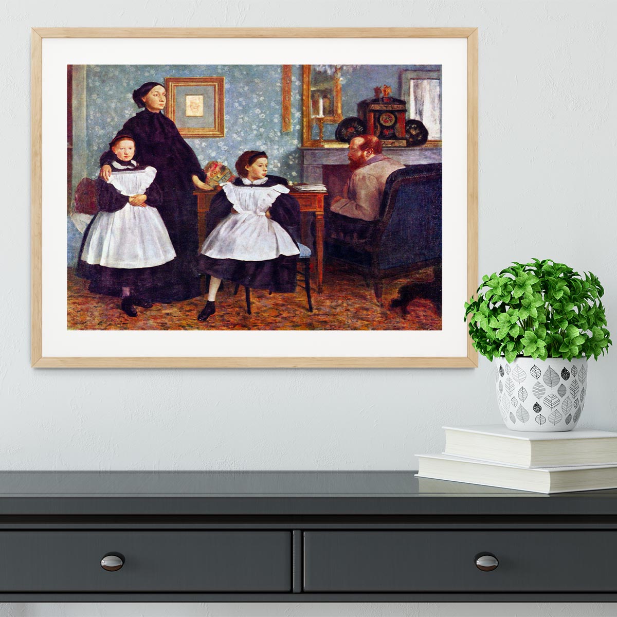 Portait of the Bellelli family by Degas Framed Print - Canvas Art Rocks - 3