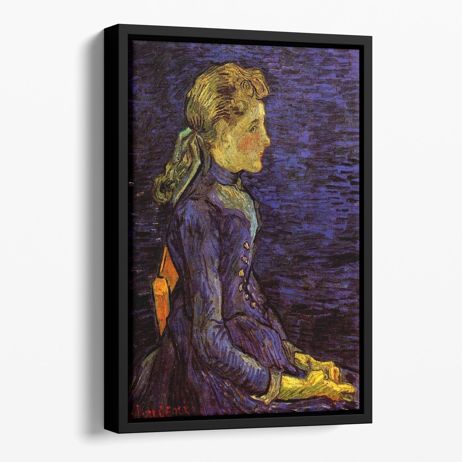 Portrait of Adeline Ravoux by Van Gogh Floating Framed Canvas
