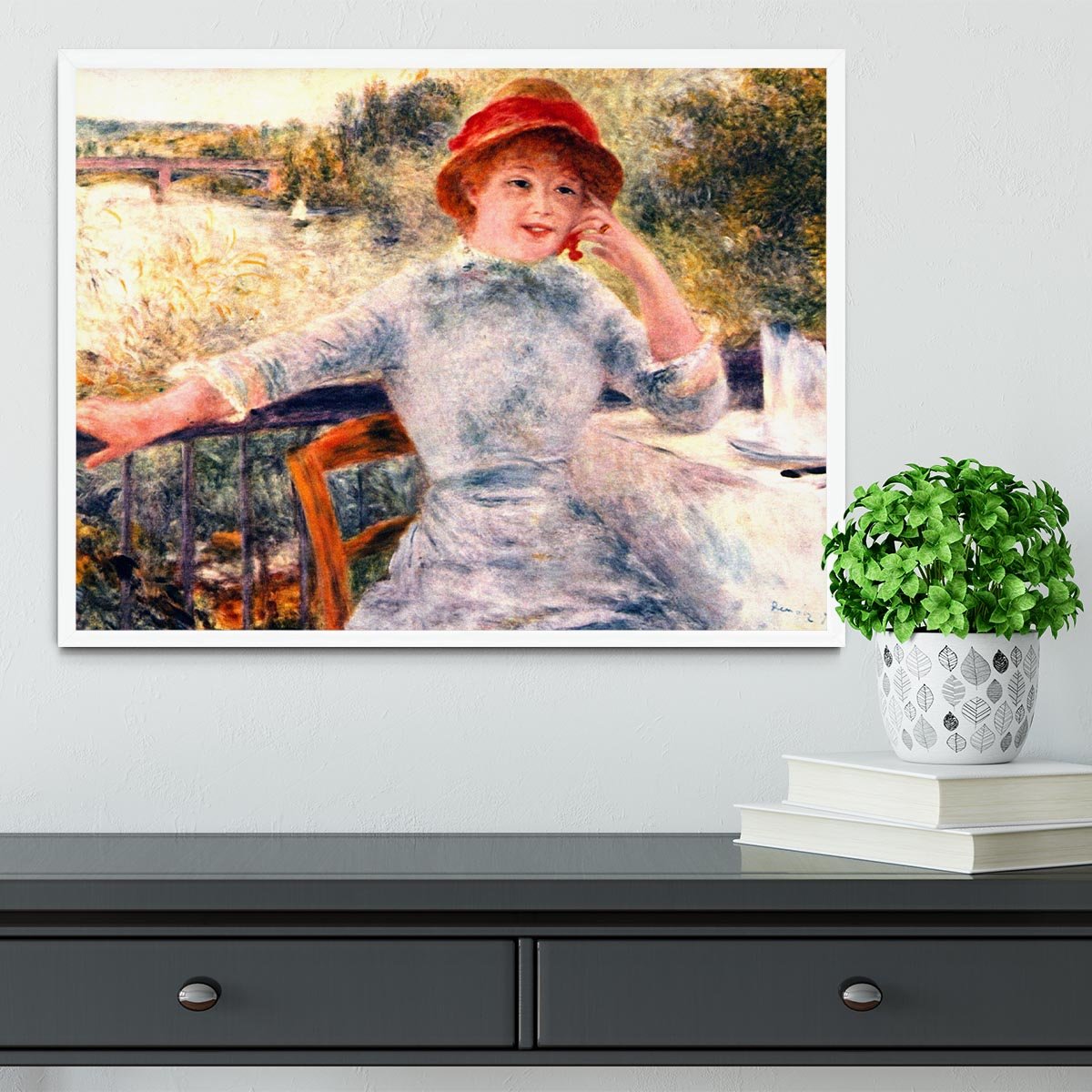 Portrait of Alphonsine Fournaise by Renoir Framed Print - Canvas Art Rocks -6