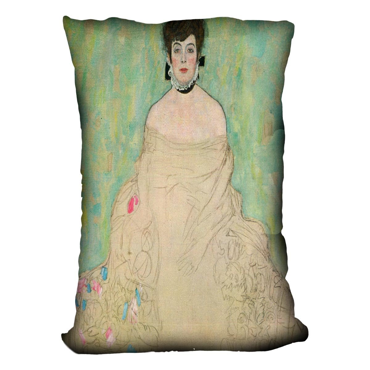 Portrait of Amalie Zuckerkandl by Klimt Throw Pillow